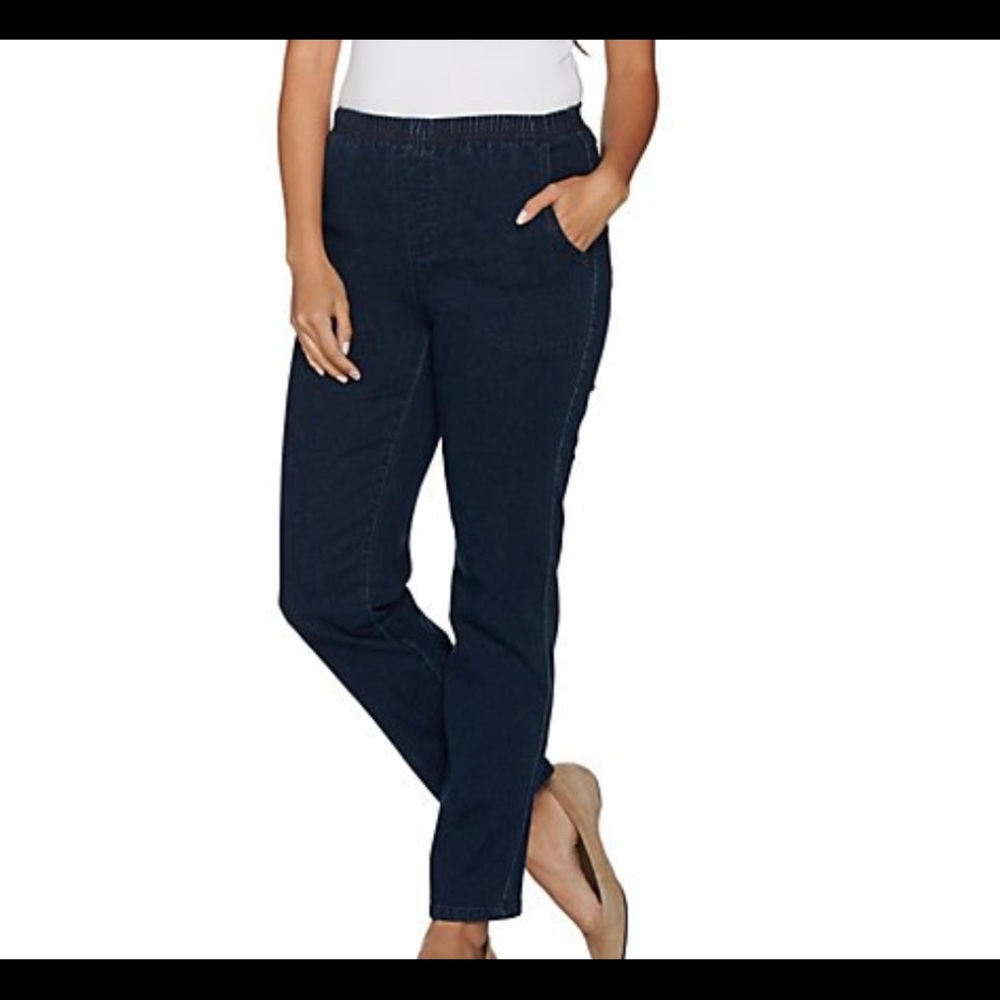 Denim&Co How Timeless Petite 4-Pocket Pull-on Jean (A262866)